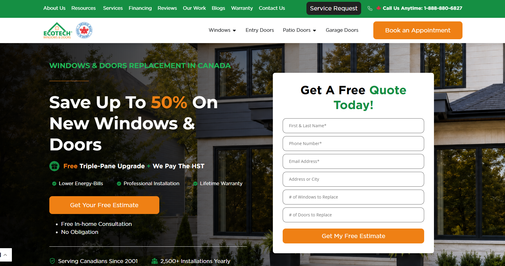 EcoTech Windows & Doors homepage