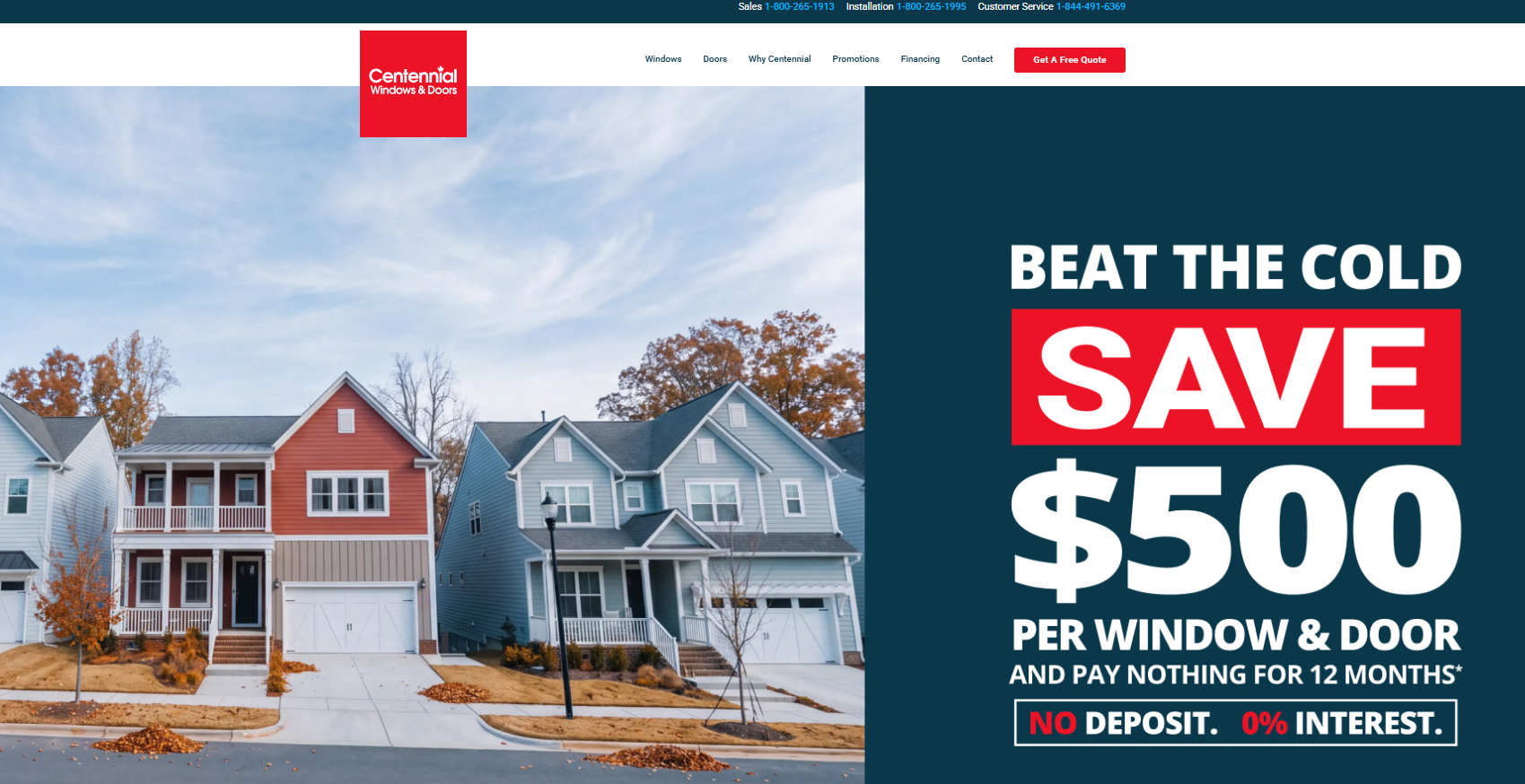 Centennial Windows & Doors homepage