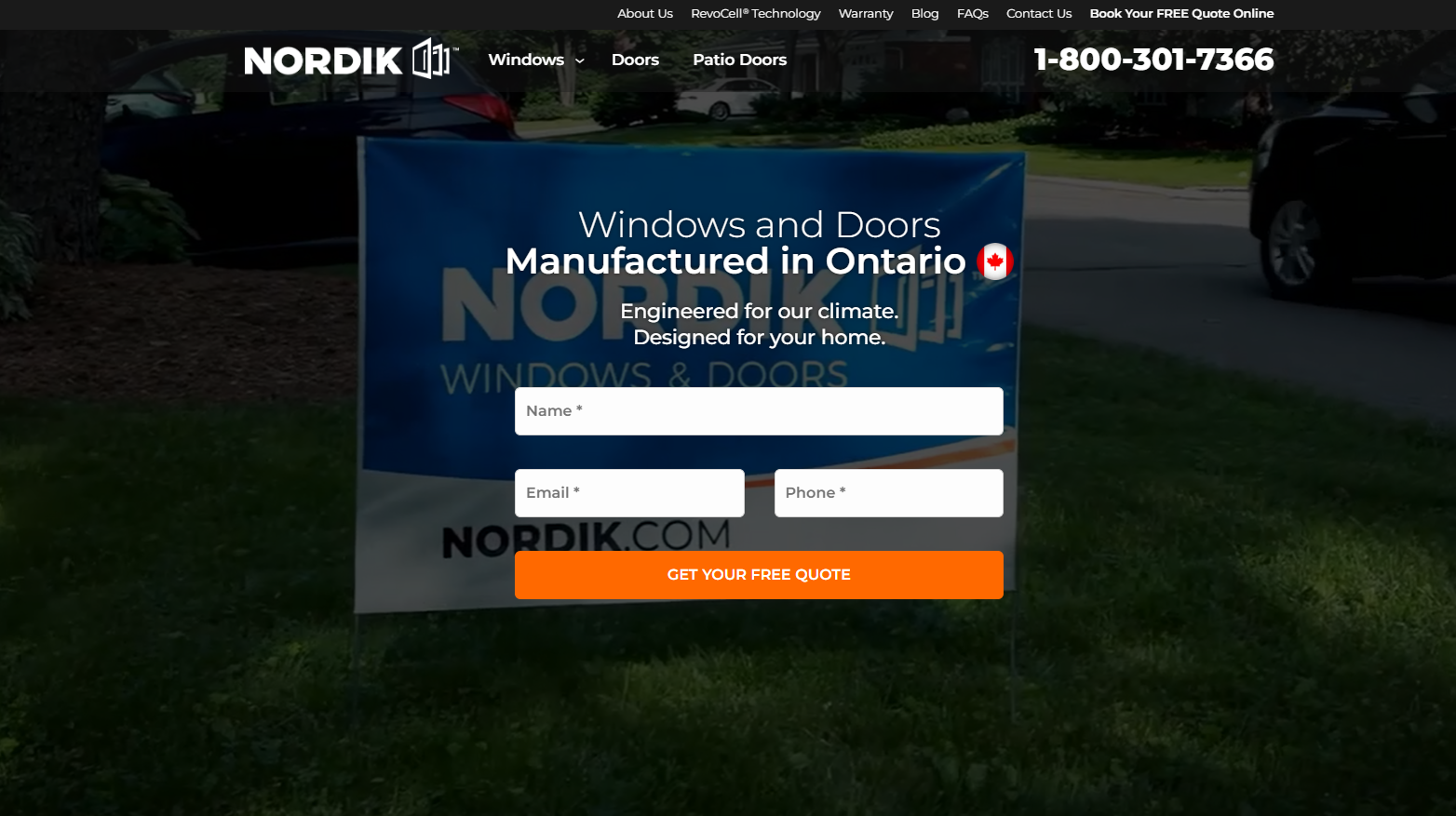 Nordik Windows and Doors homepage