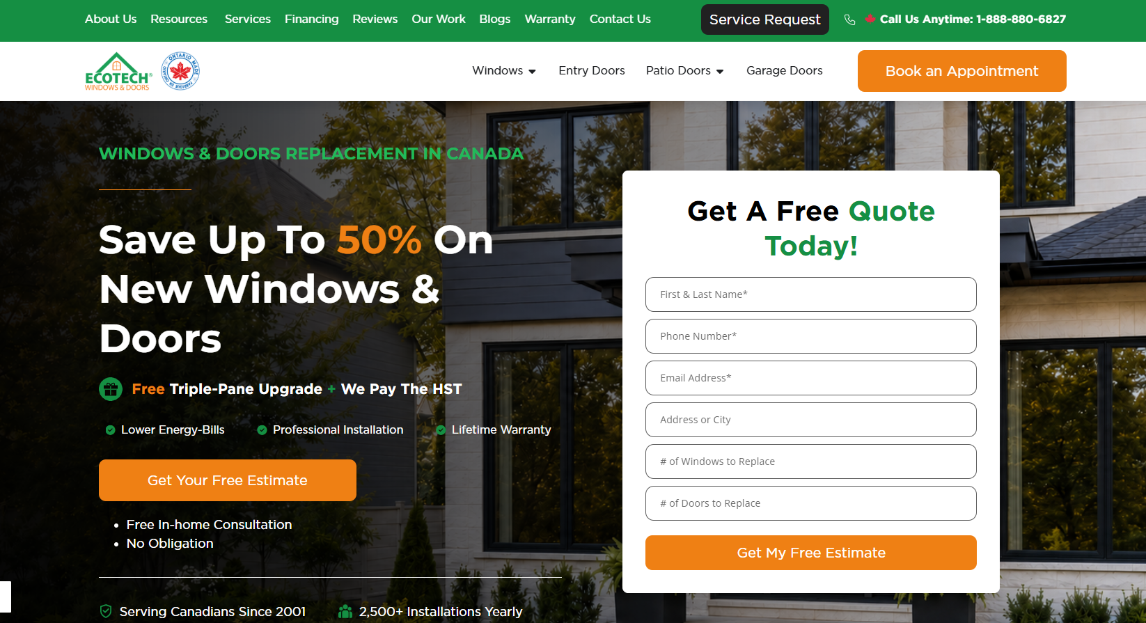 EcoTech Windows & Doors homepage
