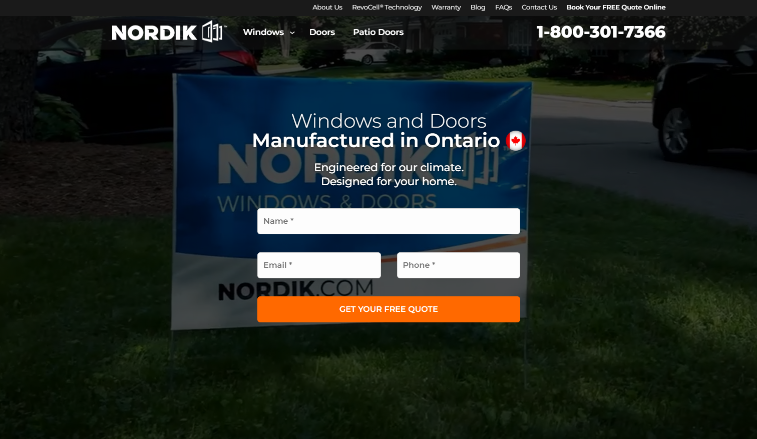 Nordik Windows and Doors homepage