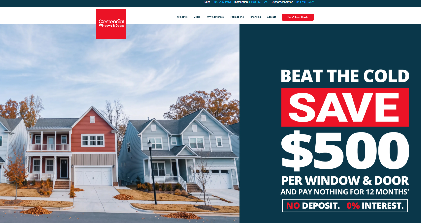 Centennial Windows & Doors homepage