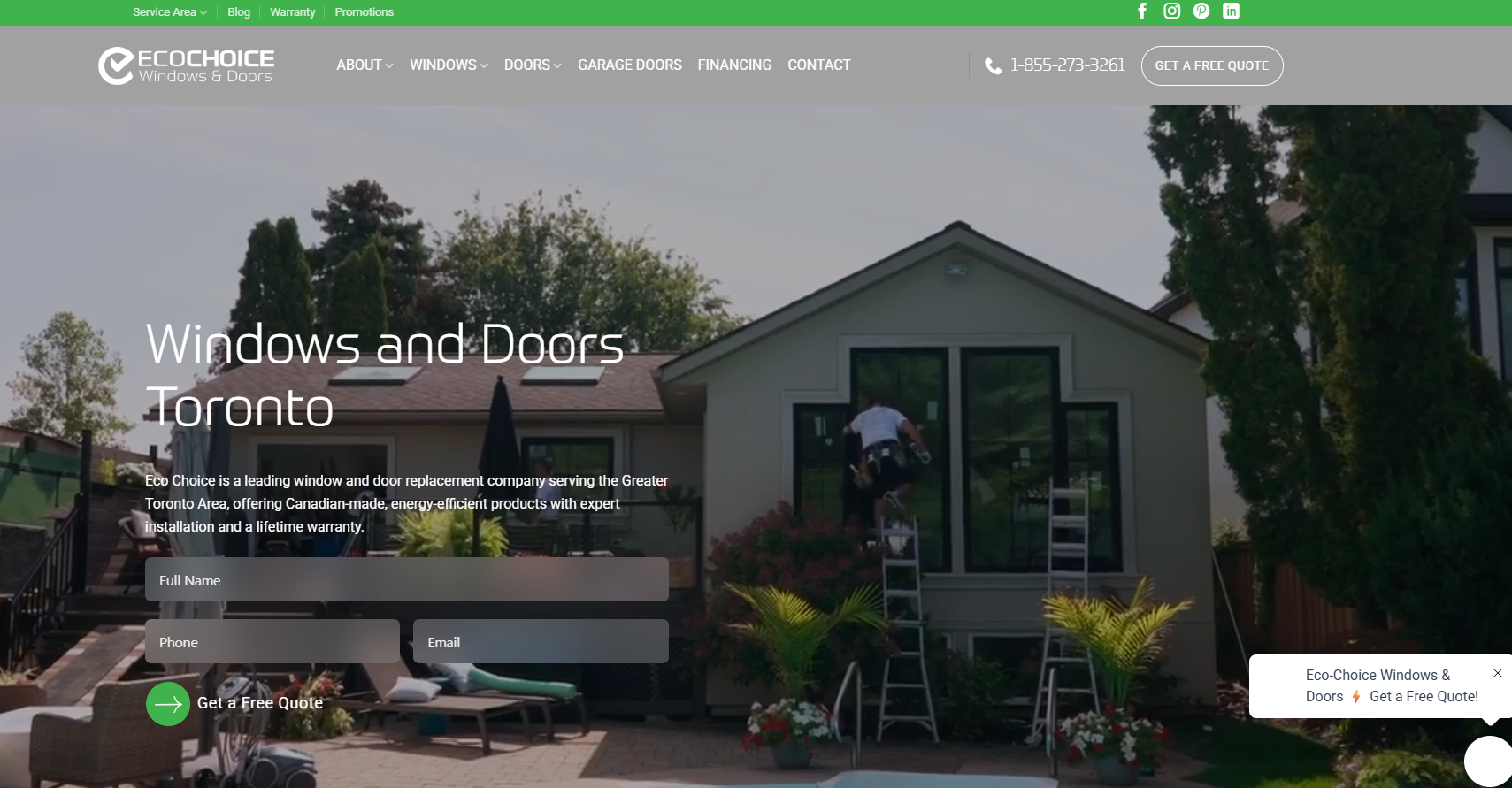 Eco Choice Windows & Doors homepage