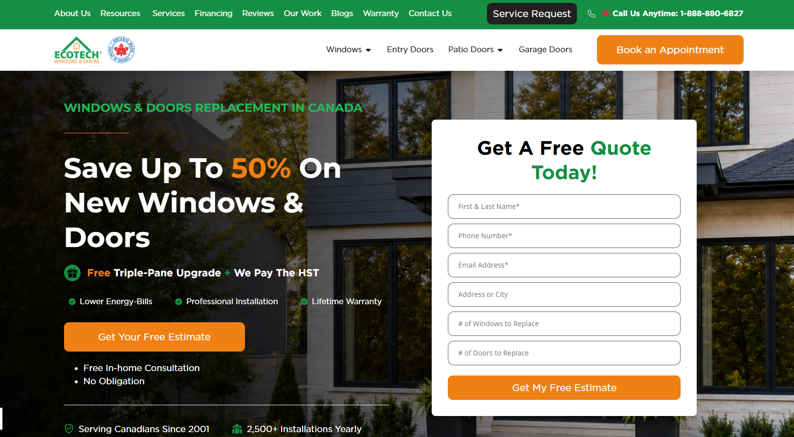 EcoTech Windows & Doors homepage