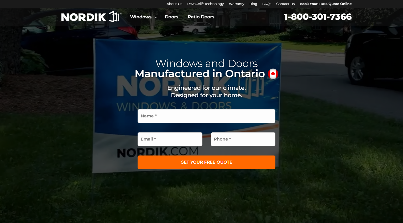 Nordik Windows and Doors homepage
