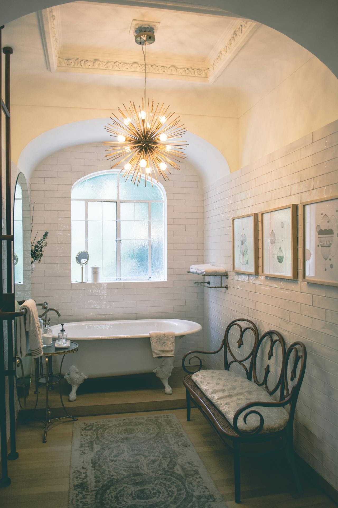 bathroom window above bathtub with privacy window film