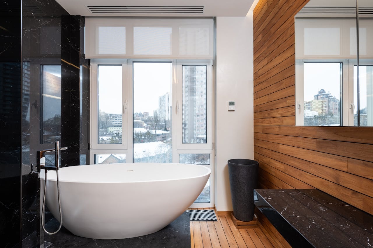 roller shades as bathroom window treatments