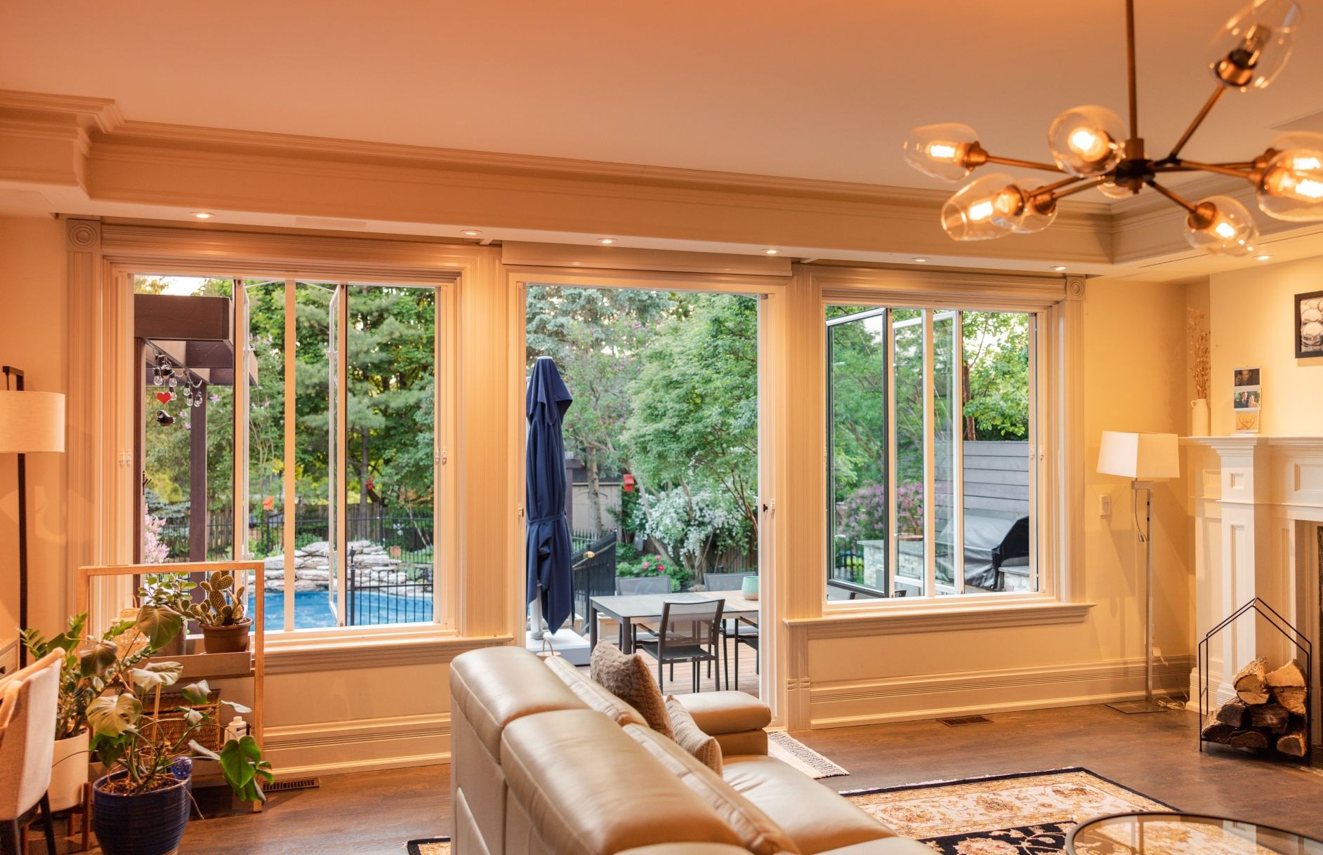 living room window casing idea