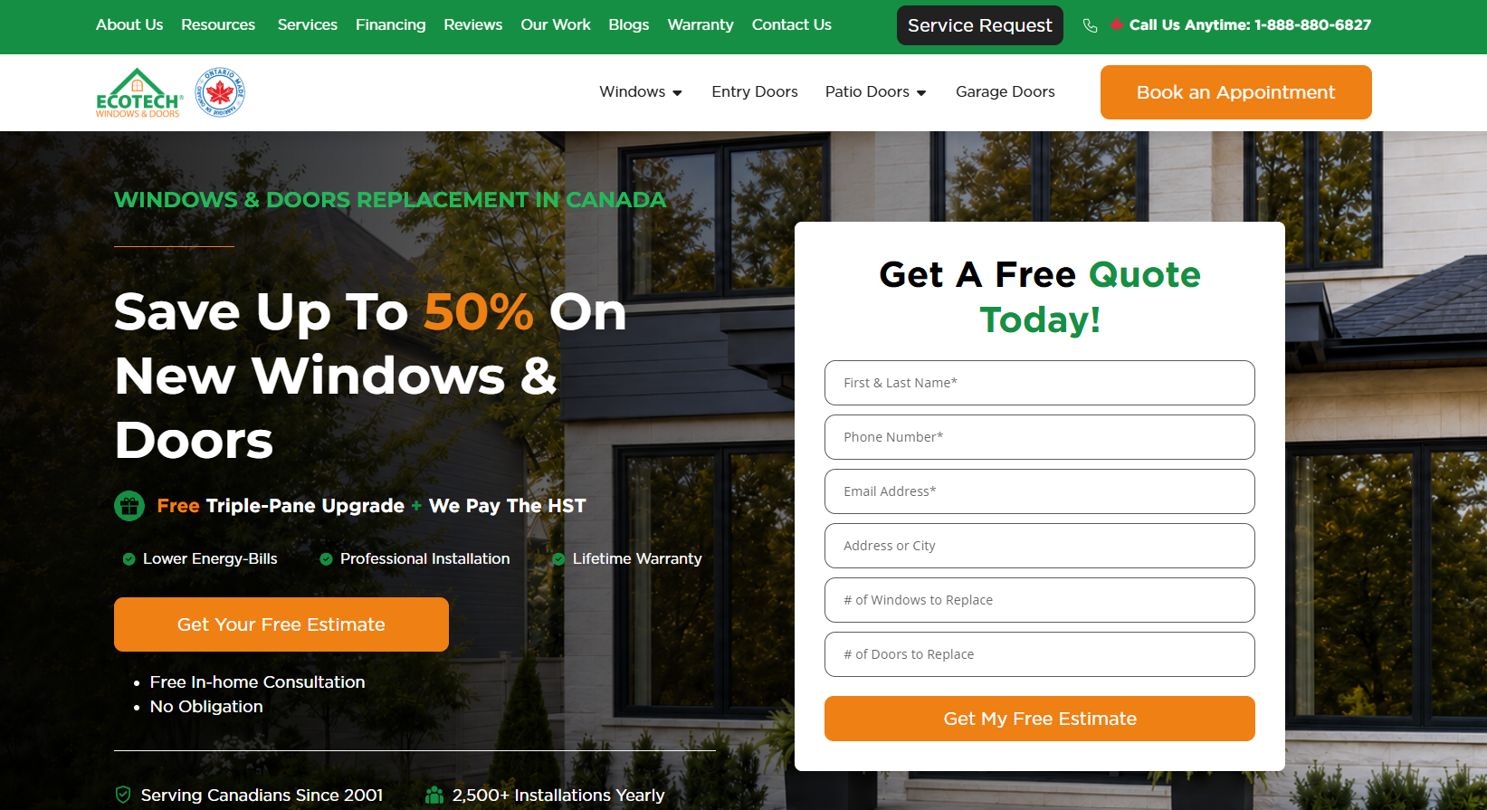 EcoTech Windows & Doors homepage