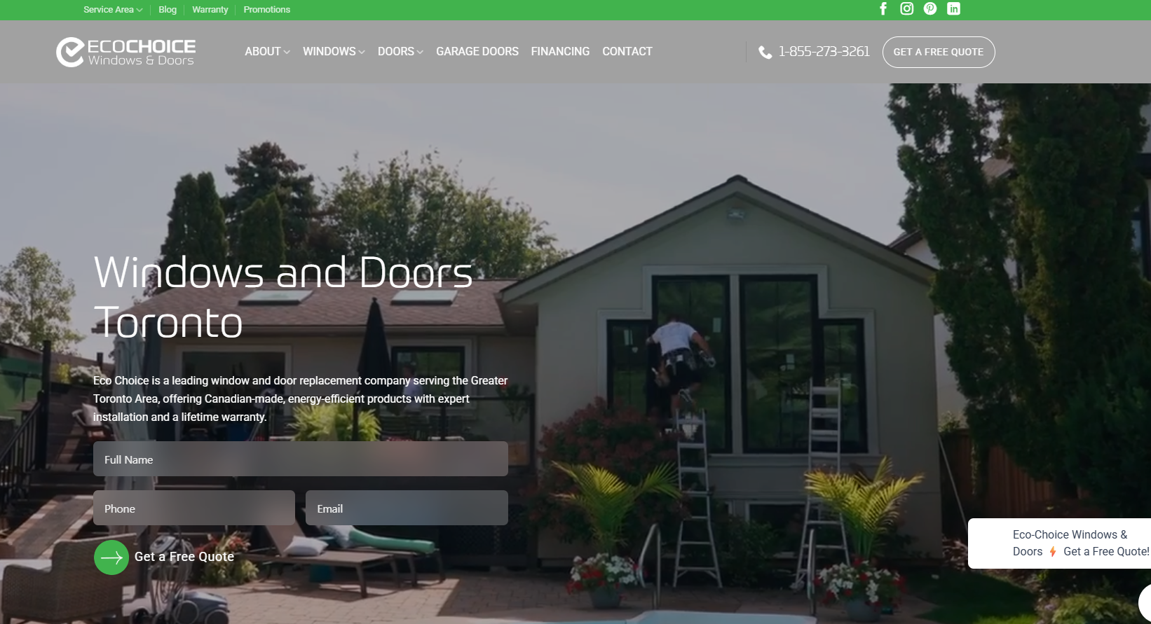 Eco Choice Windows & Doors homepage