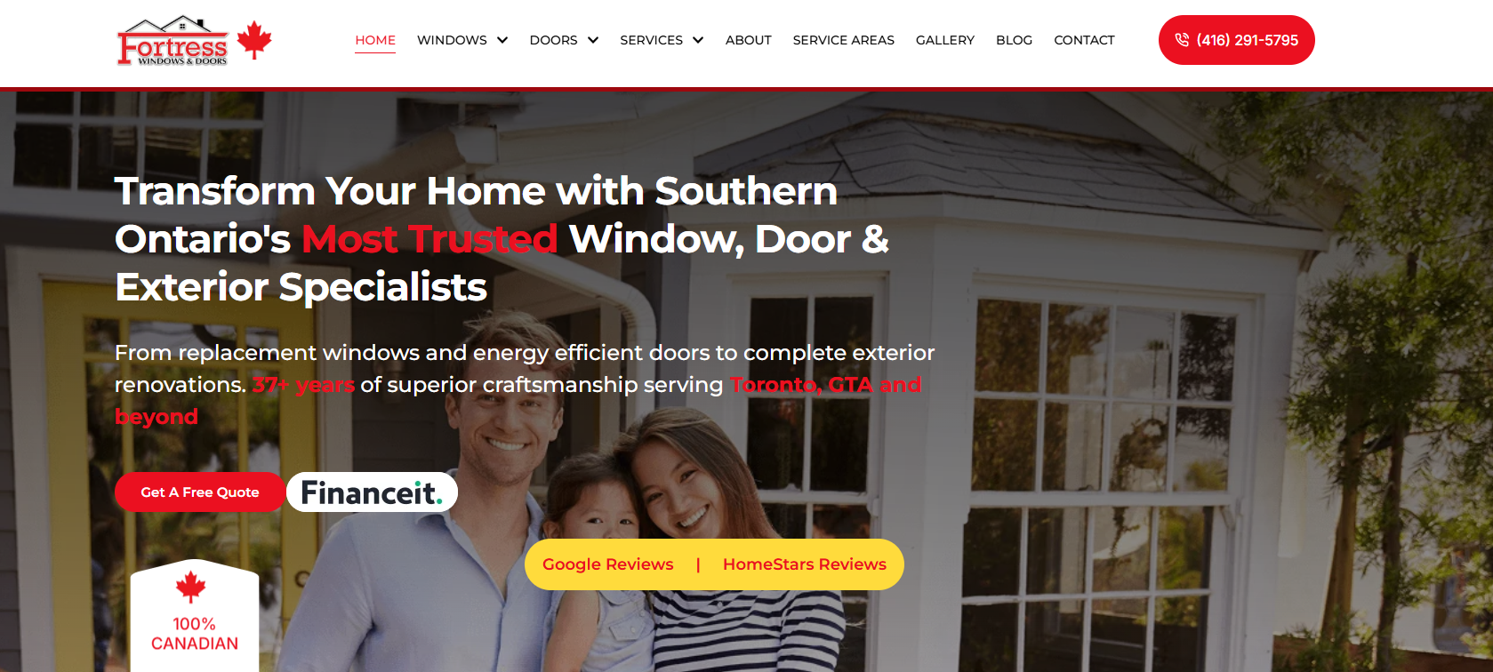 Fortress Windows & Doors homepage
