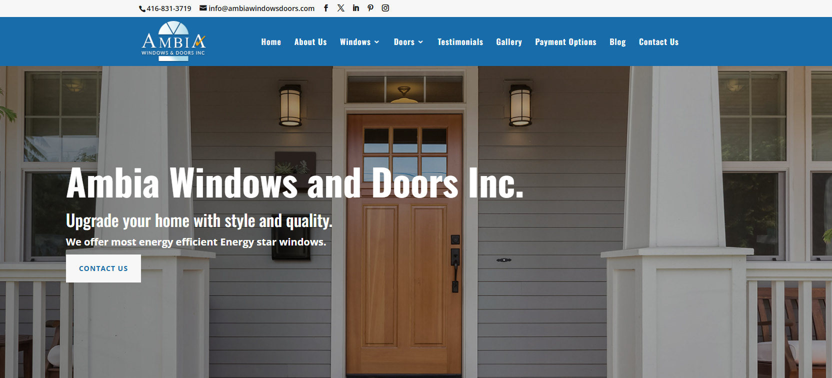 Ambia Windows & Doors Inc. homepage