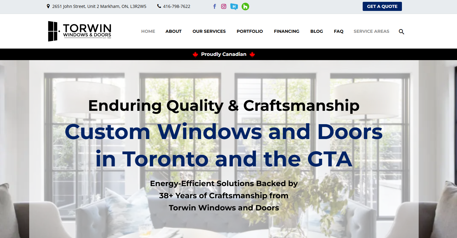 Torwin Windows & Doors homepage