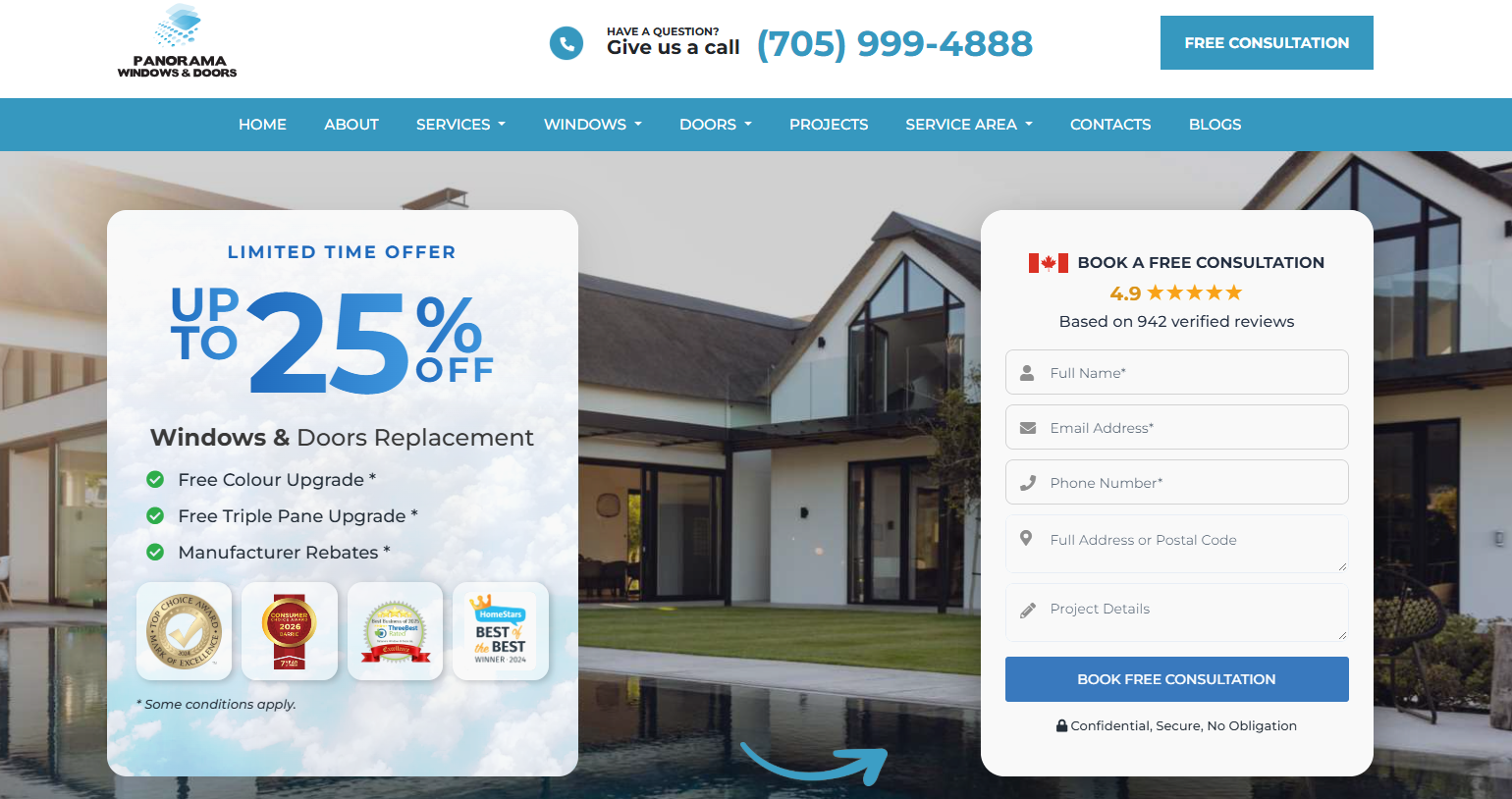 Panorama Windows & Doors homepage