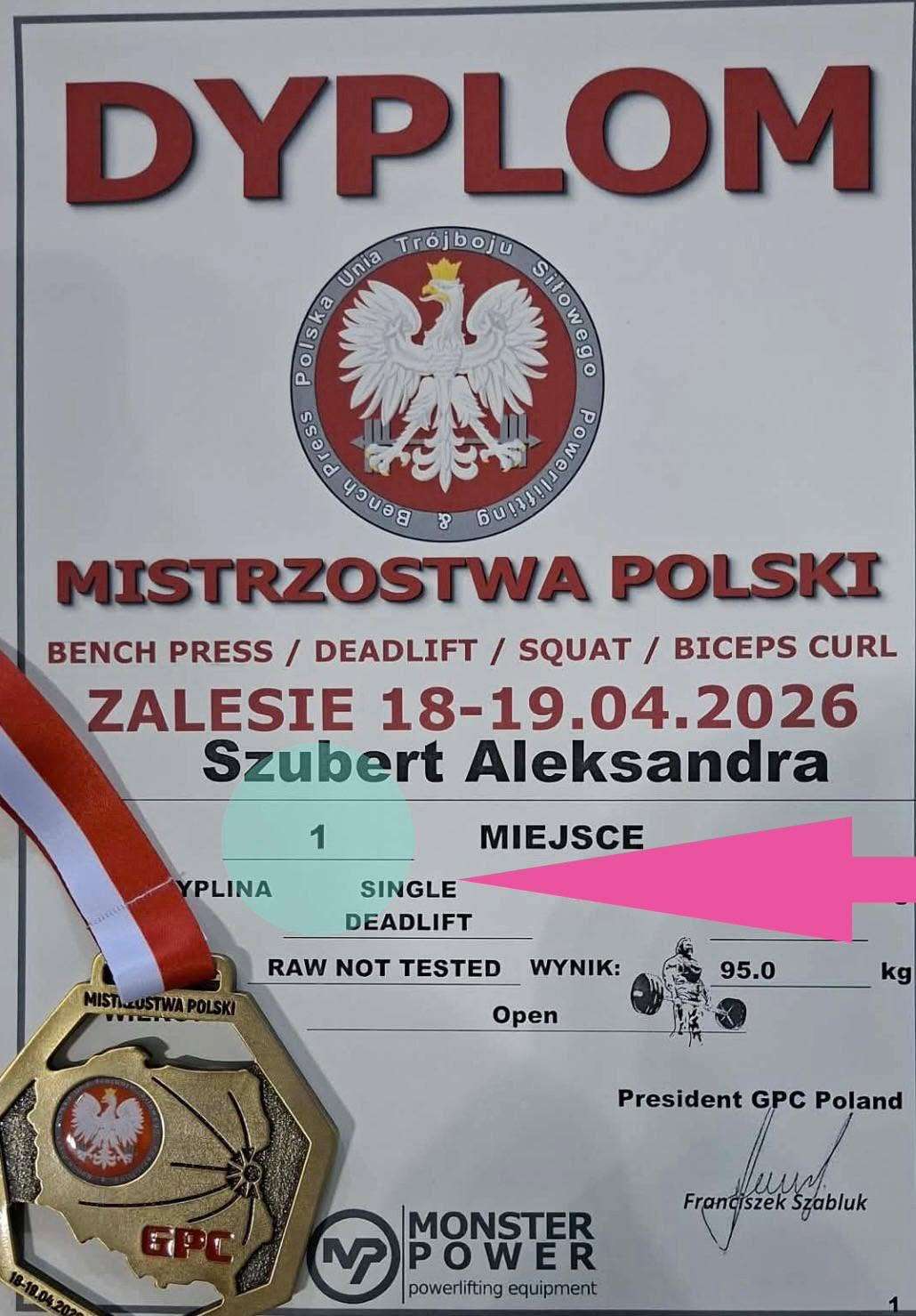 Mistrzostwo Polski dla doktor Aleksandry Szubert-Franczak