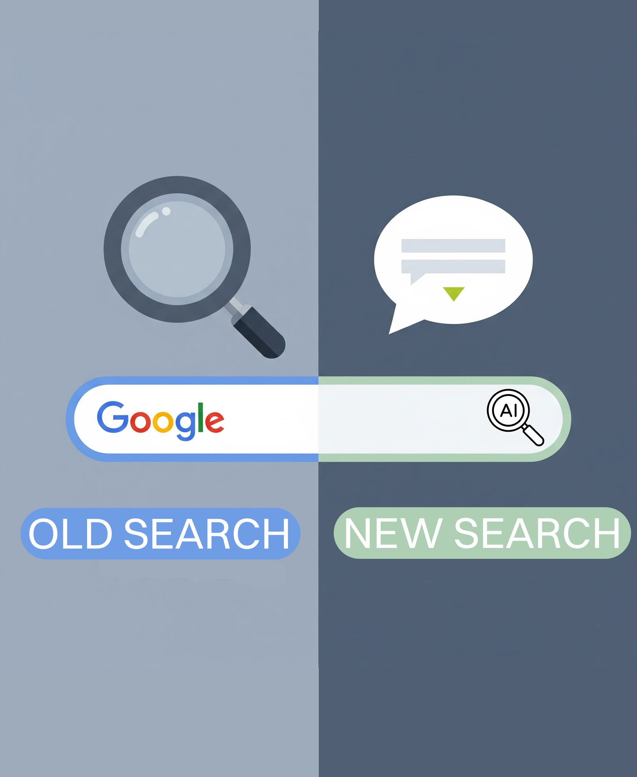 icon set showing the shift in search behavior.