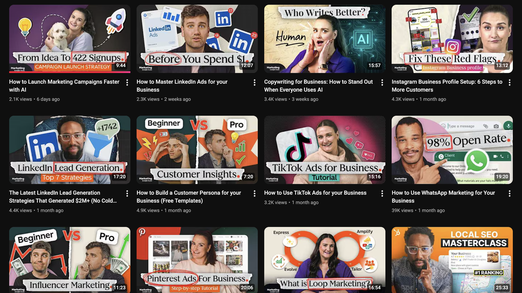 YouTube branding example of expressive faces, contrast, and bold text