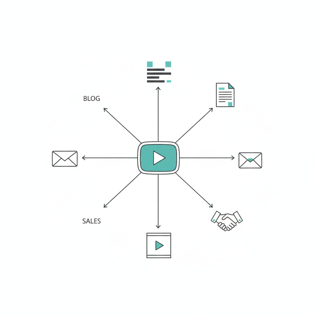 Diagram showing how YouTube content fuels multiple marketing channels.