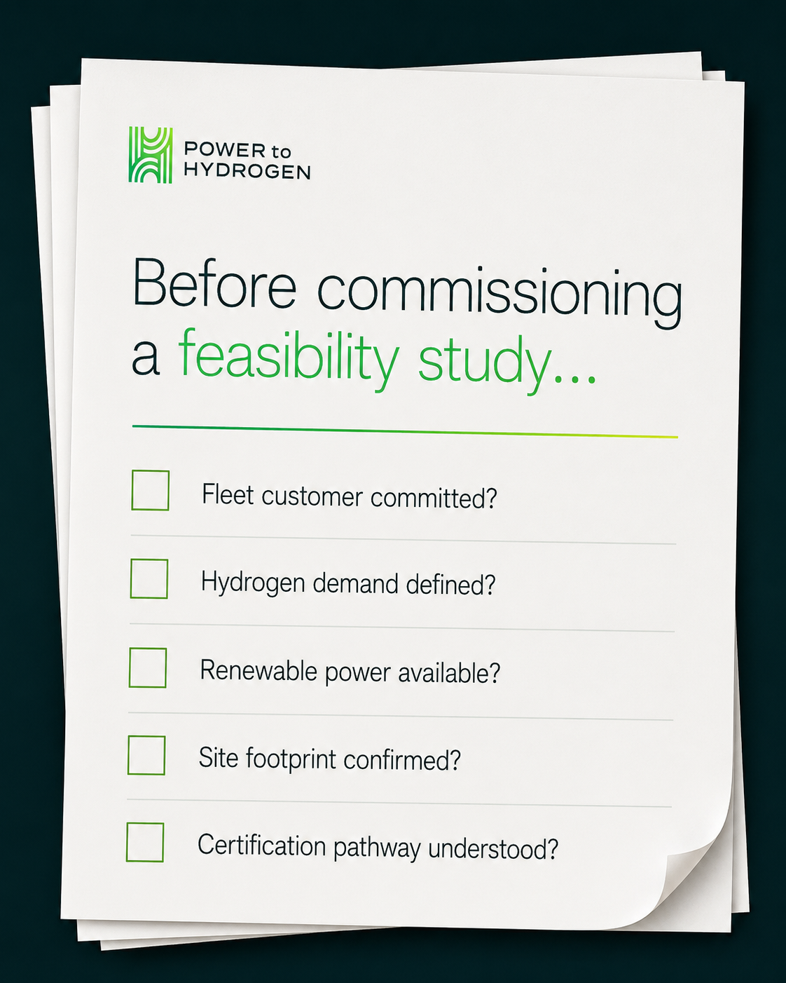 Pre-feasibility study questions for HDV hydrogen refueling station project