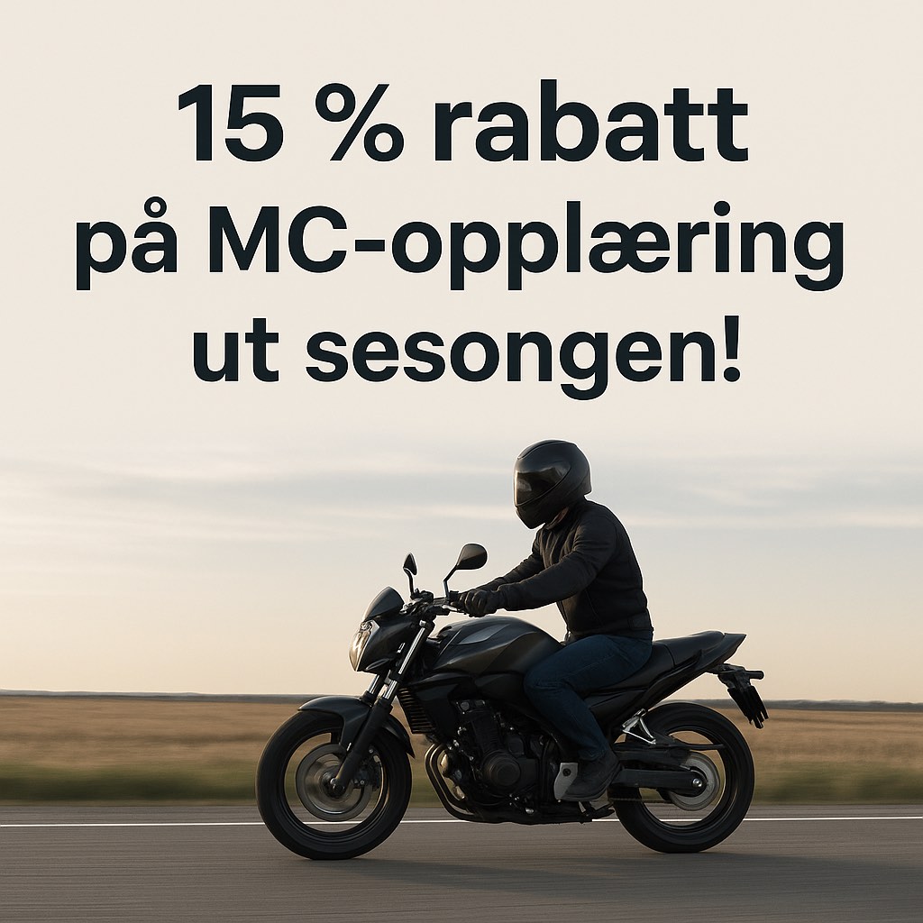 Få 15 % rabatt på all MC-opplæring ut sesongen!