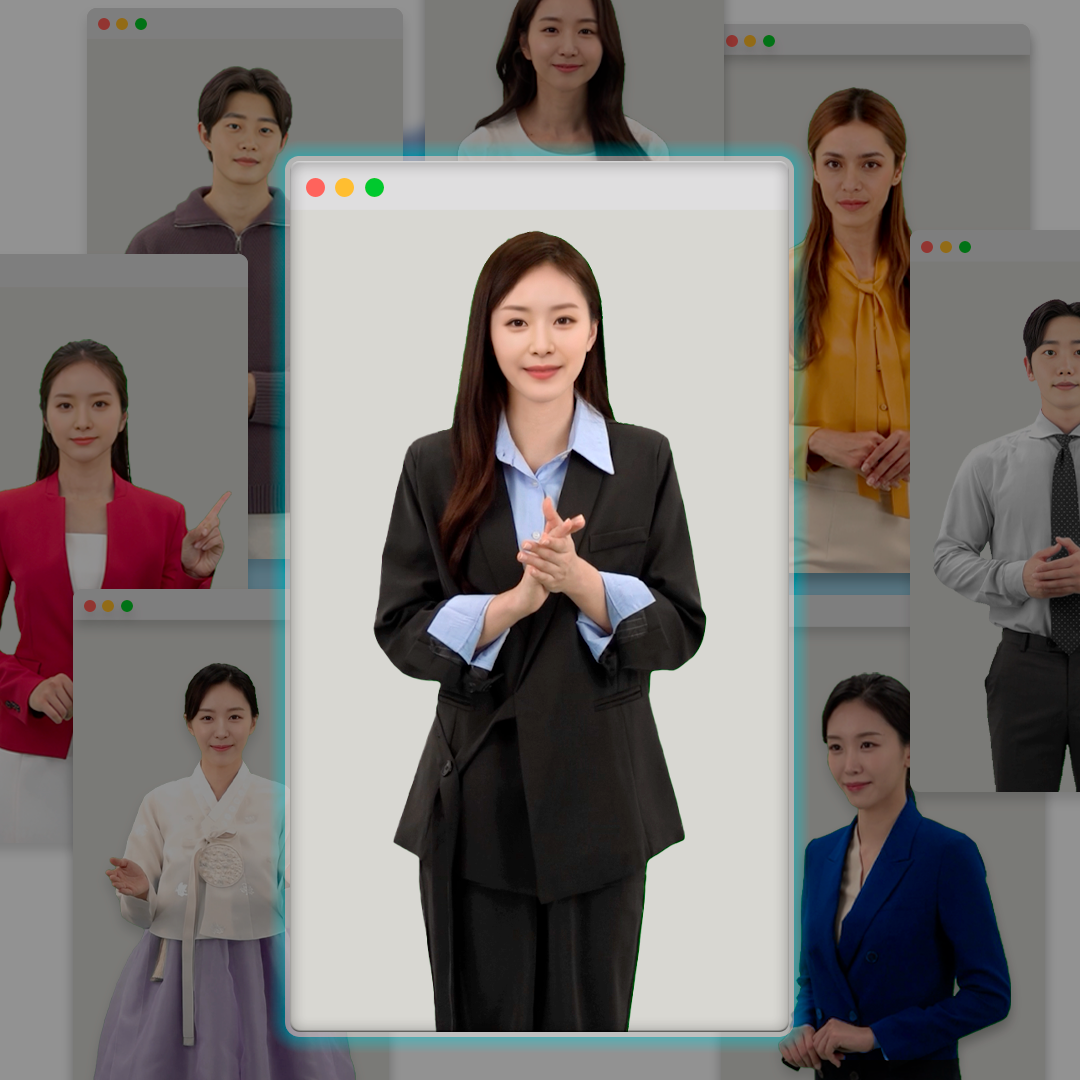 Attractive AI avatars on a webpage