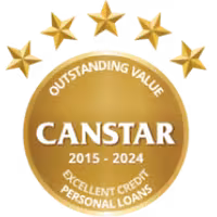Canstar Award for Outstanding Value - Excellent Credit - Personal Loans from 2015 to 2024