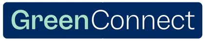 GreenConnect wordmark with Green in green and Connect in white on dark blue background.