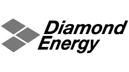 Diamond Energy logo with stylized diamond shapes to the left of the text.
