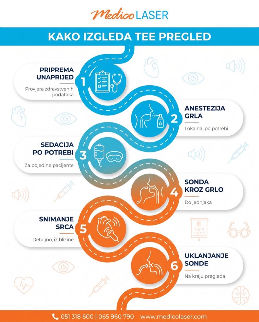 Kako izgleda TEE pregled - infografika