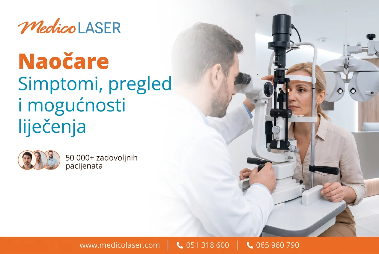 Optičarka pokazuje okvire naočala klijentici u optici Medico Lasera