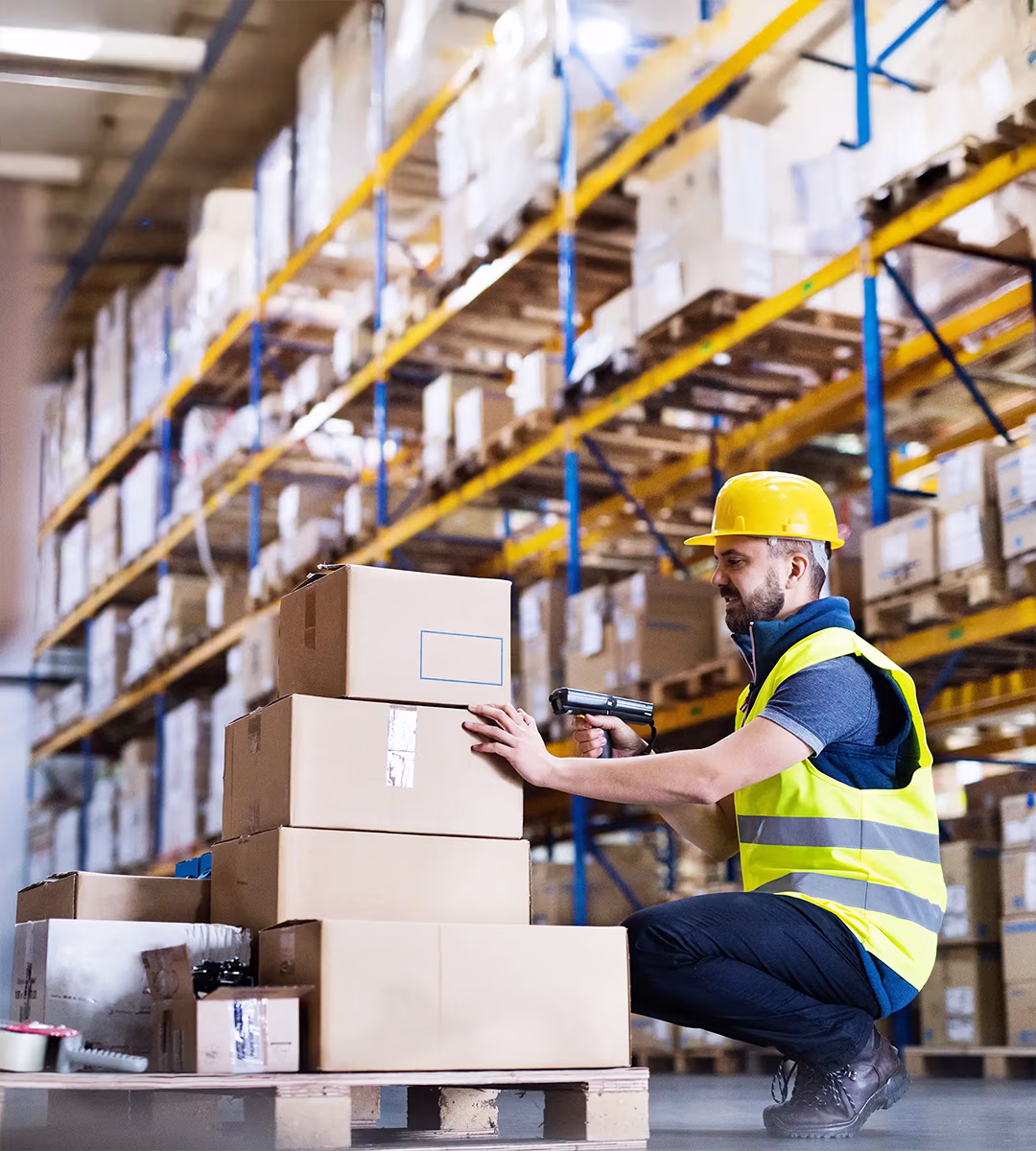 A man working at the supply chain