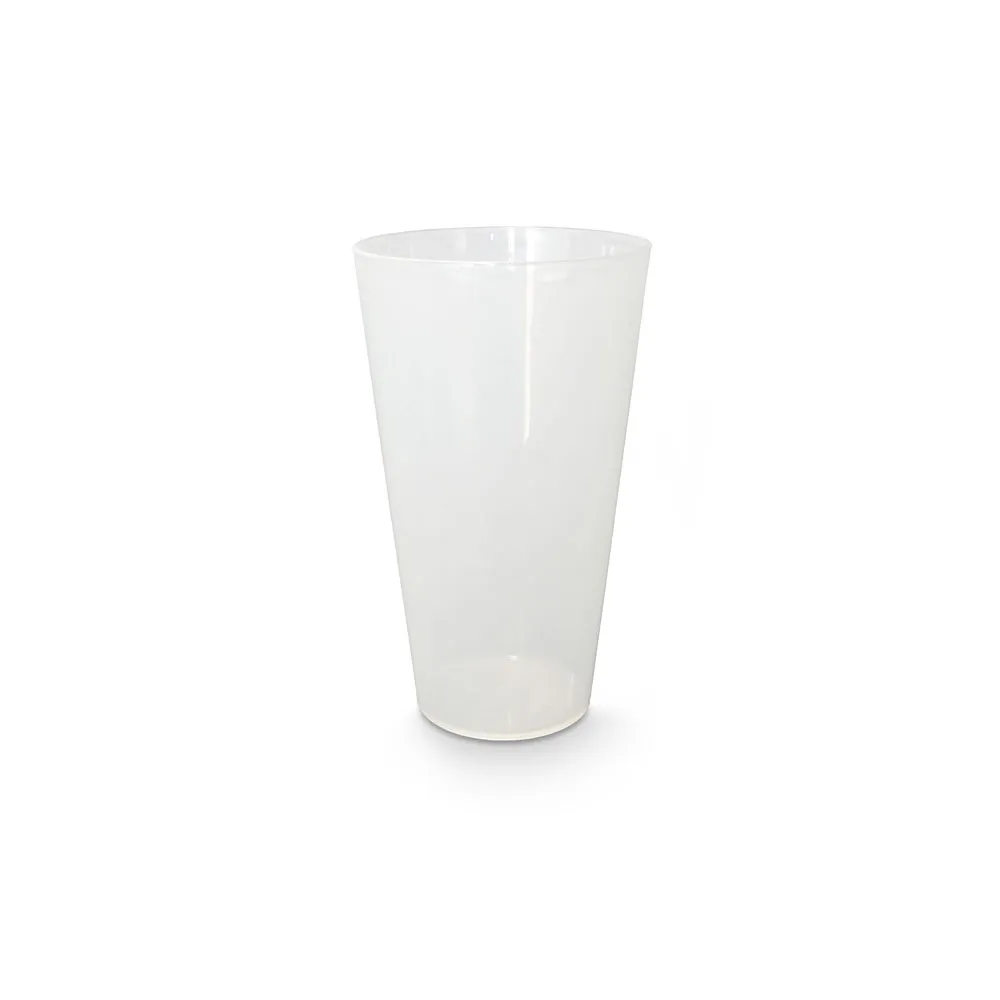 A plastic soft drink cup