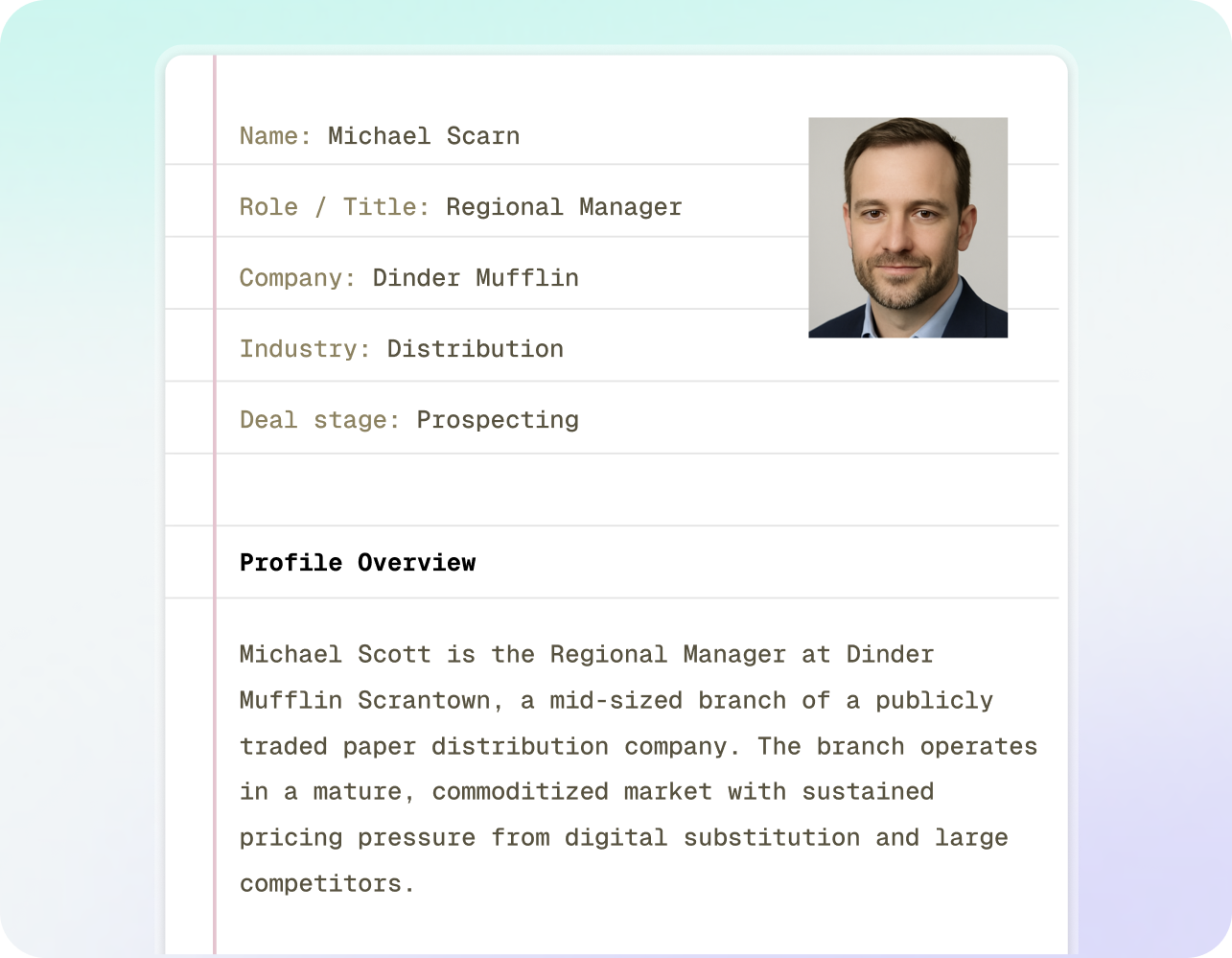 The Opportunity Engine creates a profile of every ideal buyer contact to help you reach them in the right way.