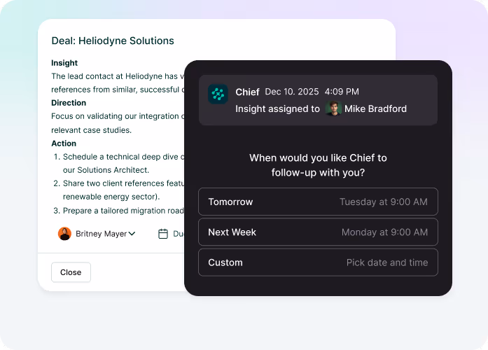 Assigning an insight in Chief
