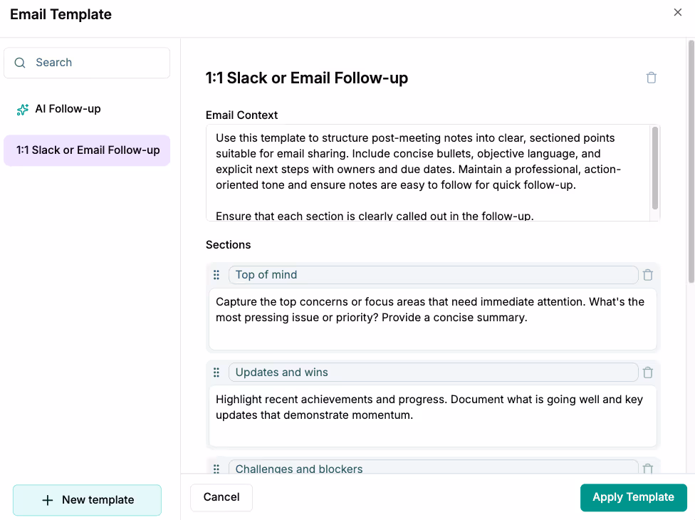 Creating a follow-up email template in Chief