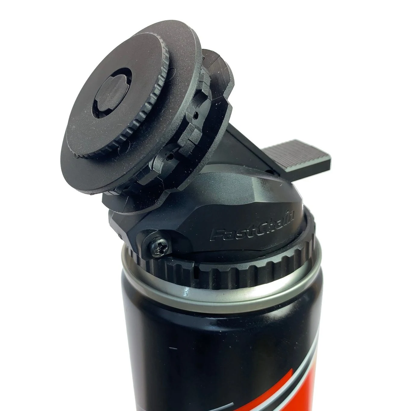 A close up of a water bottle on a white background