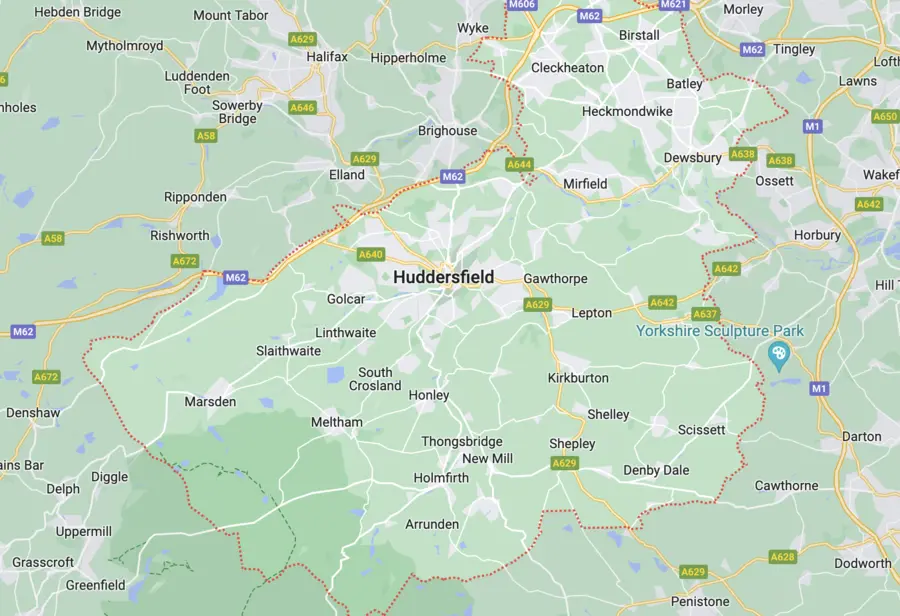 A map showing the location of haddonfield
