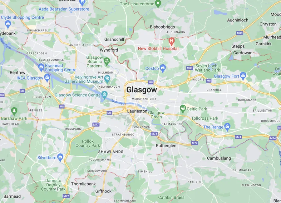 A map of the city of glasow
