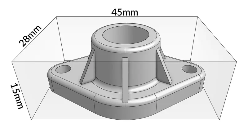 45x28x15 Small Injection Moulded Part (Annotated)