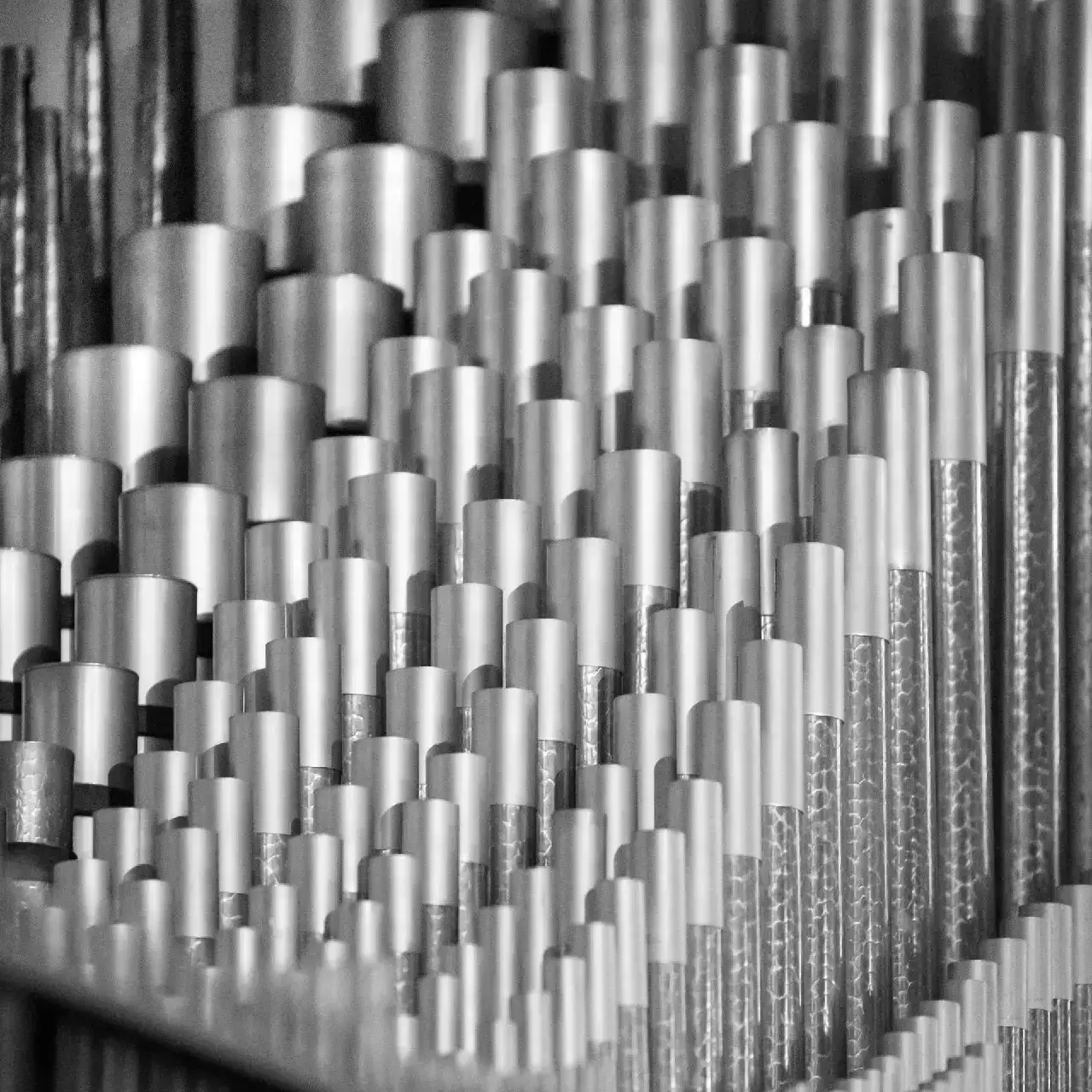 A close-up of steel billets.