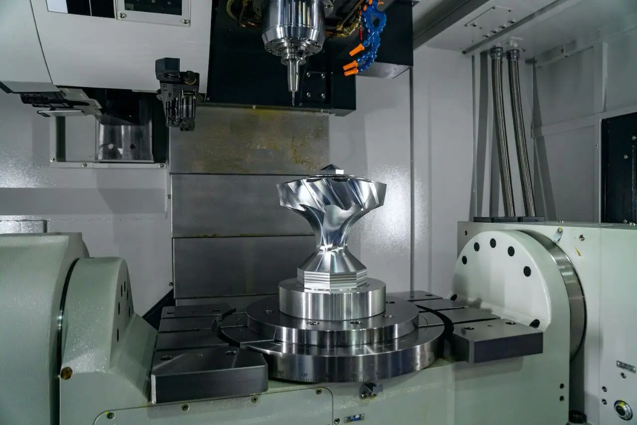 A metal object on a machine.