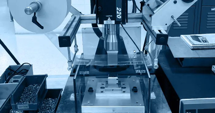 An ultrasonic welding machine.