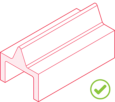 A line drawing of a section of wood