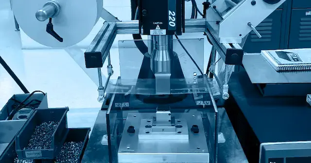 An ultrasonic welding machine.