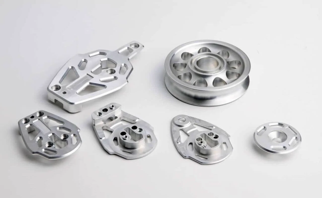 A group of metal parts.