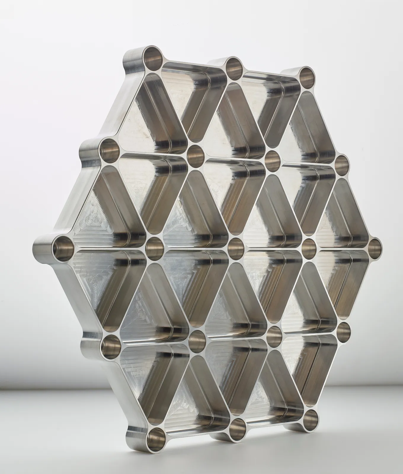 A large metal object on a white background