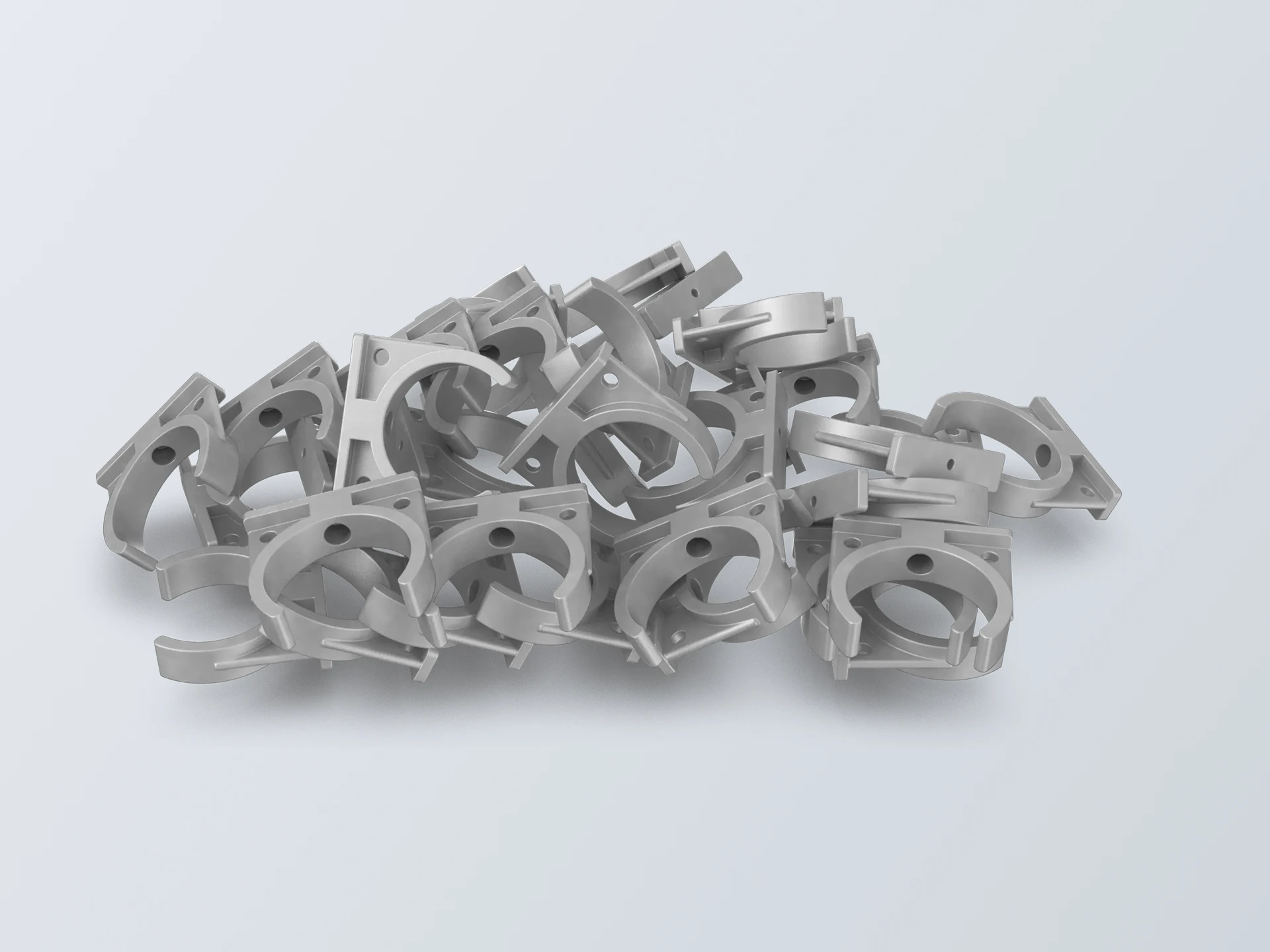 Industrial manufacturing floor with multiple white injection molding machines