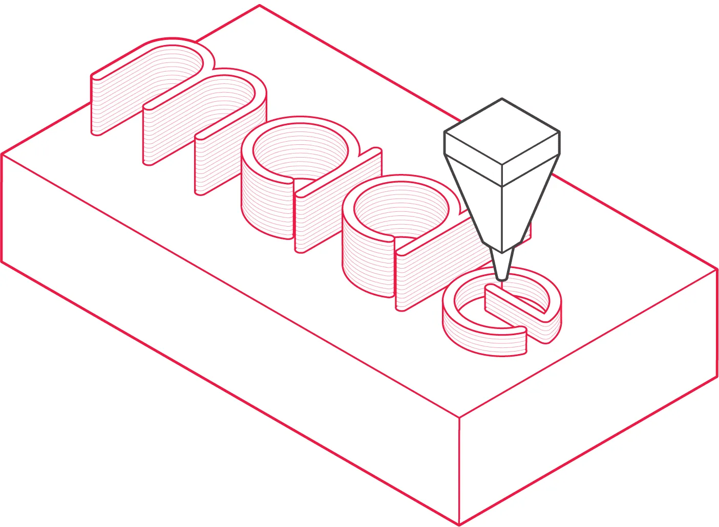 A line drawing of a piece of paper with a piece of tape sticking out of