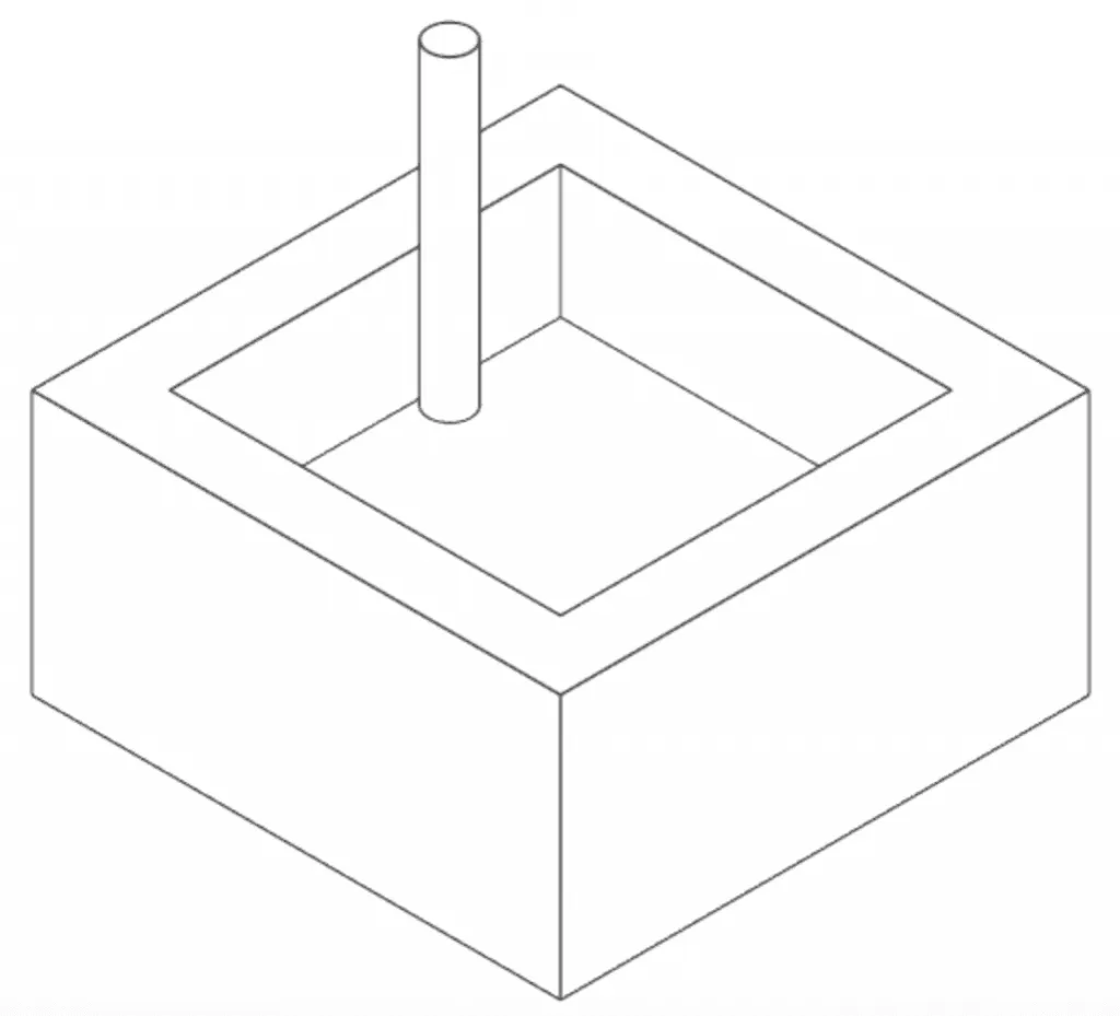 CNC part with square corners and cutting tool