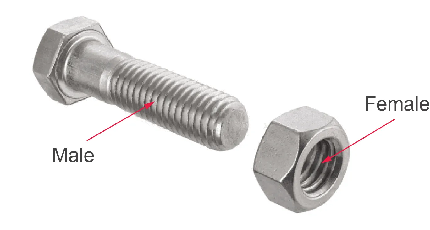 An image of a screw and a nut
